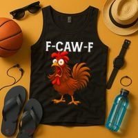 F-CAW-F Rooster Screaming Chicken Meme Tank Top thumb 4