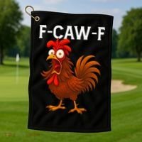 F-CAW-F Rooster Screaming Chicken Meme Golf Towel thumb 1