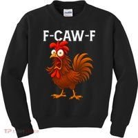 F-CAW-F Rooster Screaming Chicken Meme Kids Sweatshirt thumb 0