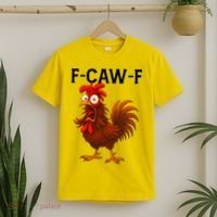 F-CAW-F Rooster Screaming Chicken Meme T-Shirt thumb 2