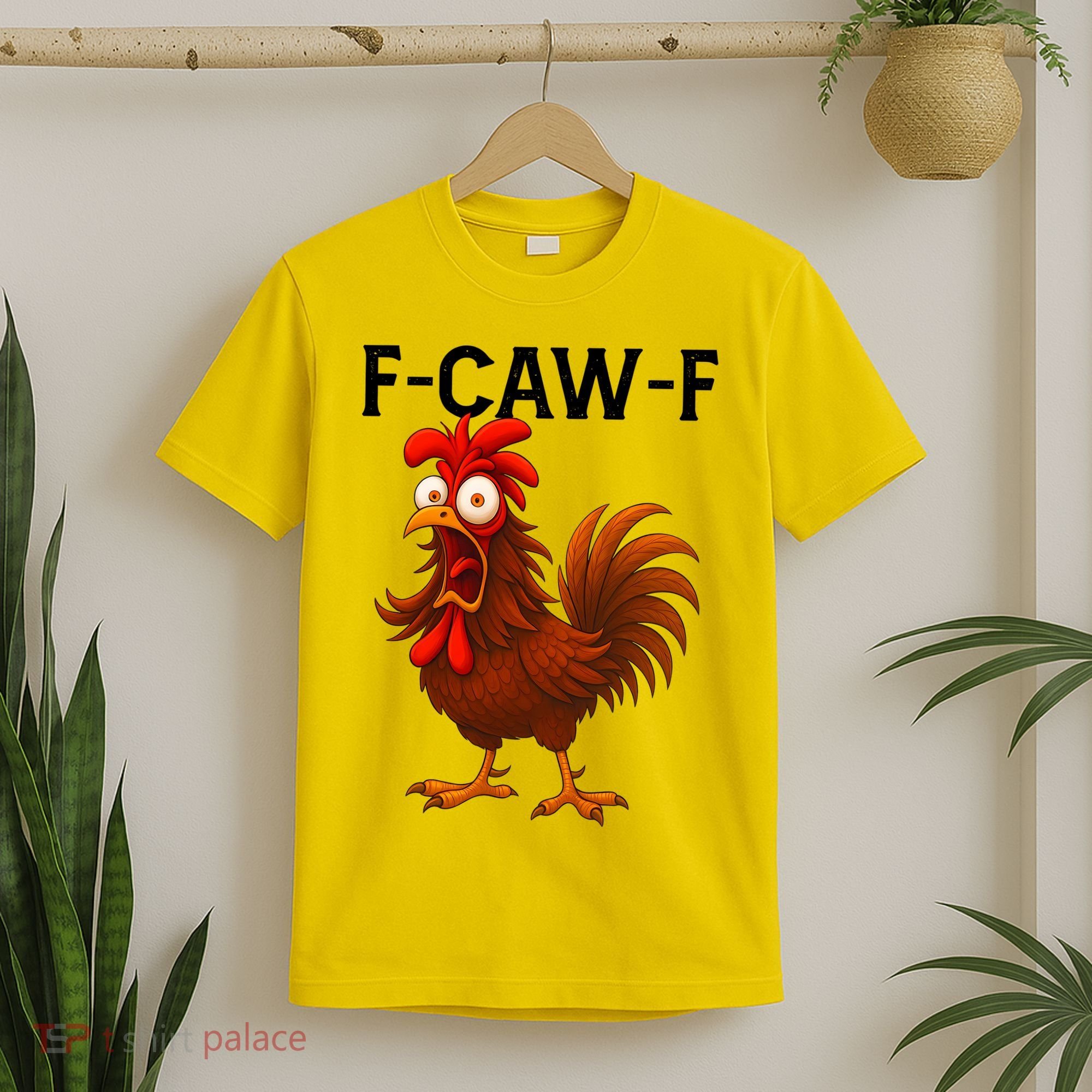 F-CAW-F Rooster Screaming Chicken Meme T-Shirt