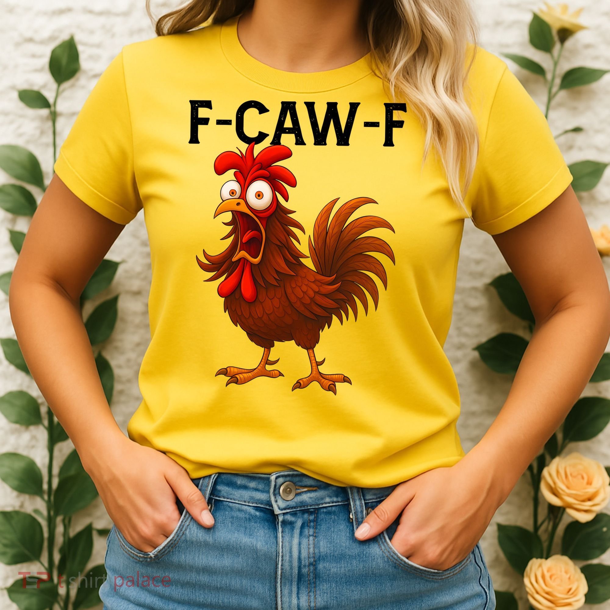 F-CAW-F Rooster Screaming Chicken Meme Women's T-Shirt