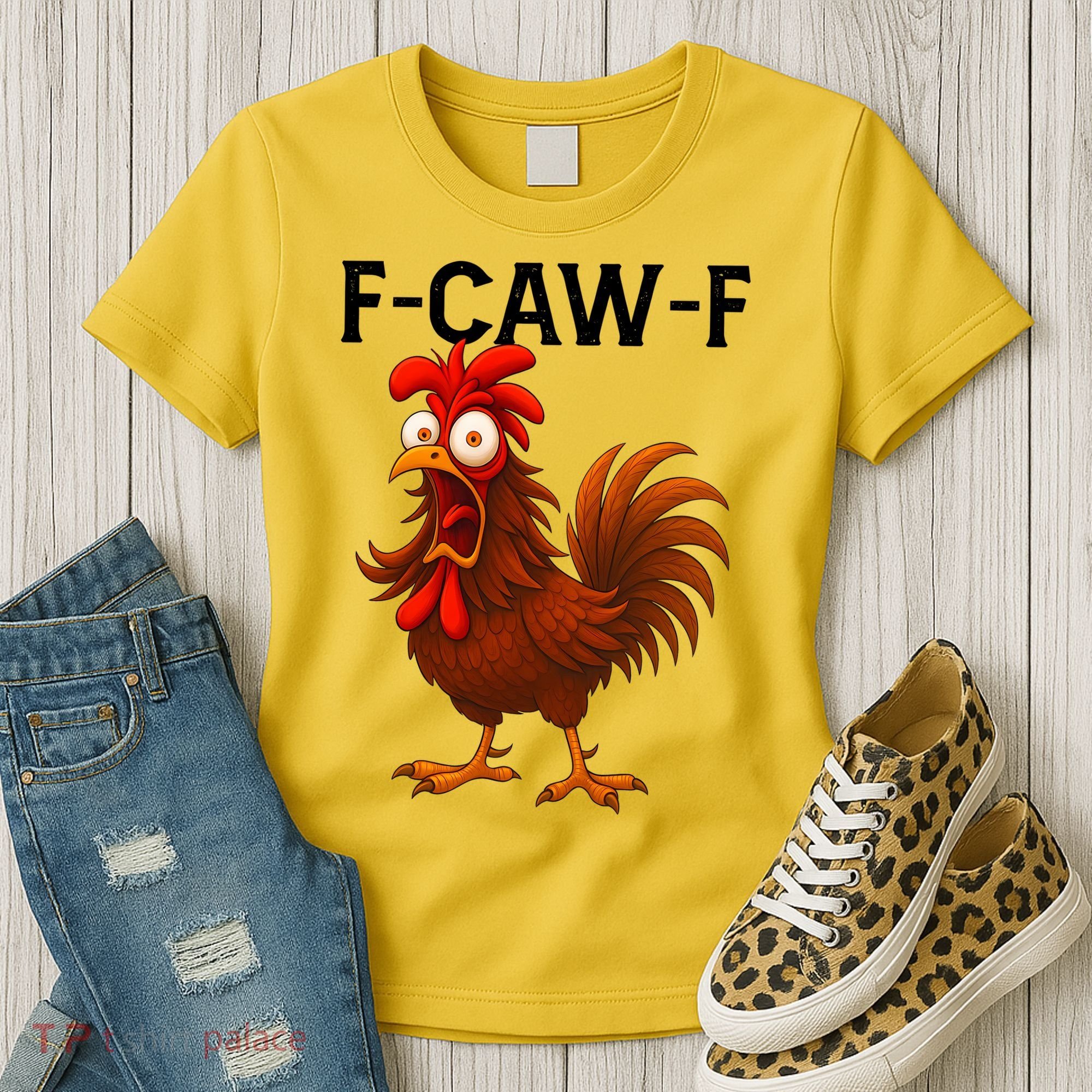 F-CAW-F Rooster Screaming Chicken Meme Women's T-Shirt