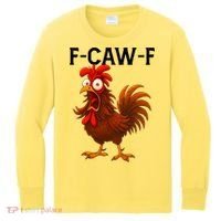 F-CAW-F Rooster Screaming Chicken Meme Kids Long Sleeve Shirt thumb 0