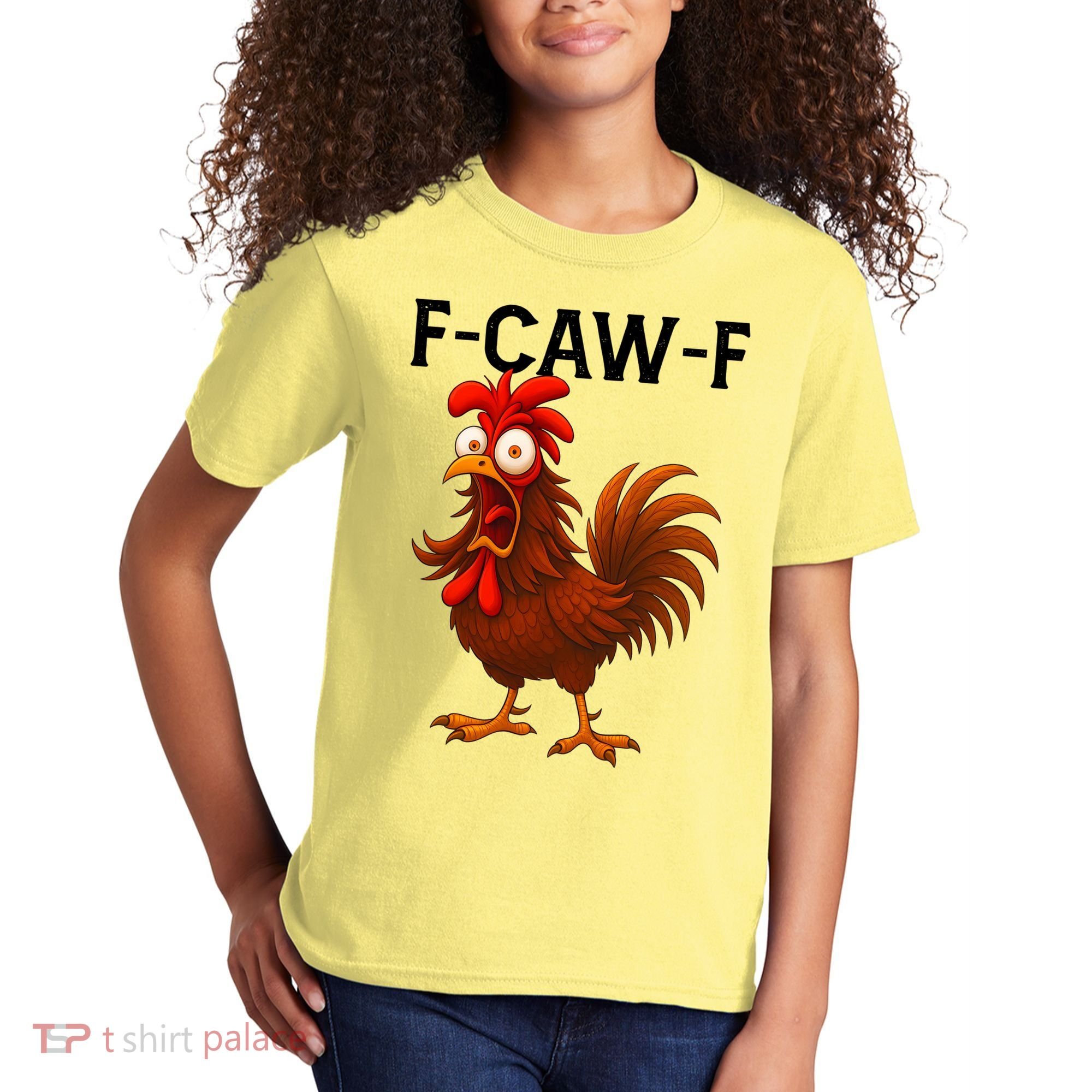 F-CAW-F Rooster Screaming Chicken Meme Kids T-Shirt