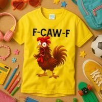 F-CAW-F Rooster Screaming Chicken Meme Kids T-Shirt thumb 3