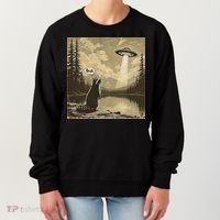 Funny Raccoon Sasquatch Alien UFO Monster Introvert Bruh Women's Sweatshirt thumb 0
