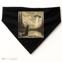 Funny Raccoon Sasquatch Alien UFO Monster Introvert Bruh USA-Made Doggie Bandana thumb 0