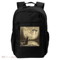 Funny Raccoon Sasquatch Alien UFO Monster Introvert Bruh Backpack thumb 0