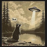Funny Raccoon Sasquatch Alien UFO Monster Introvert Bruh Women's Hoodie thumb 2