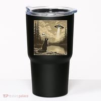 Funny Raccoon Sasquatch Alien UFO Monster Introvert Bruh Tumbler thumb 0