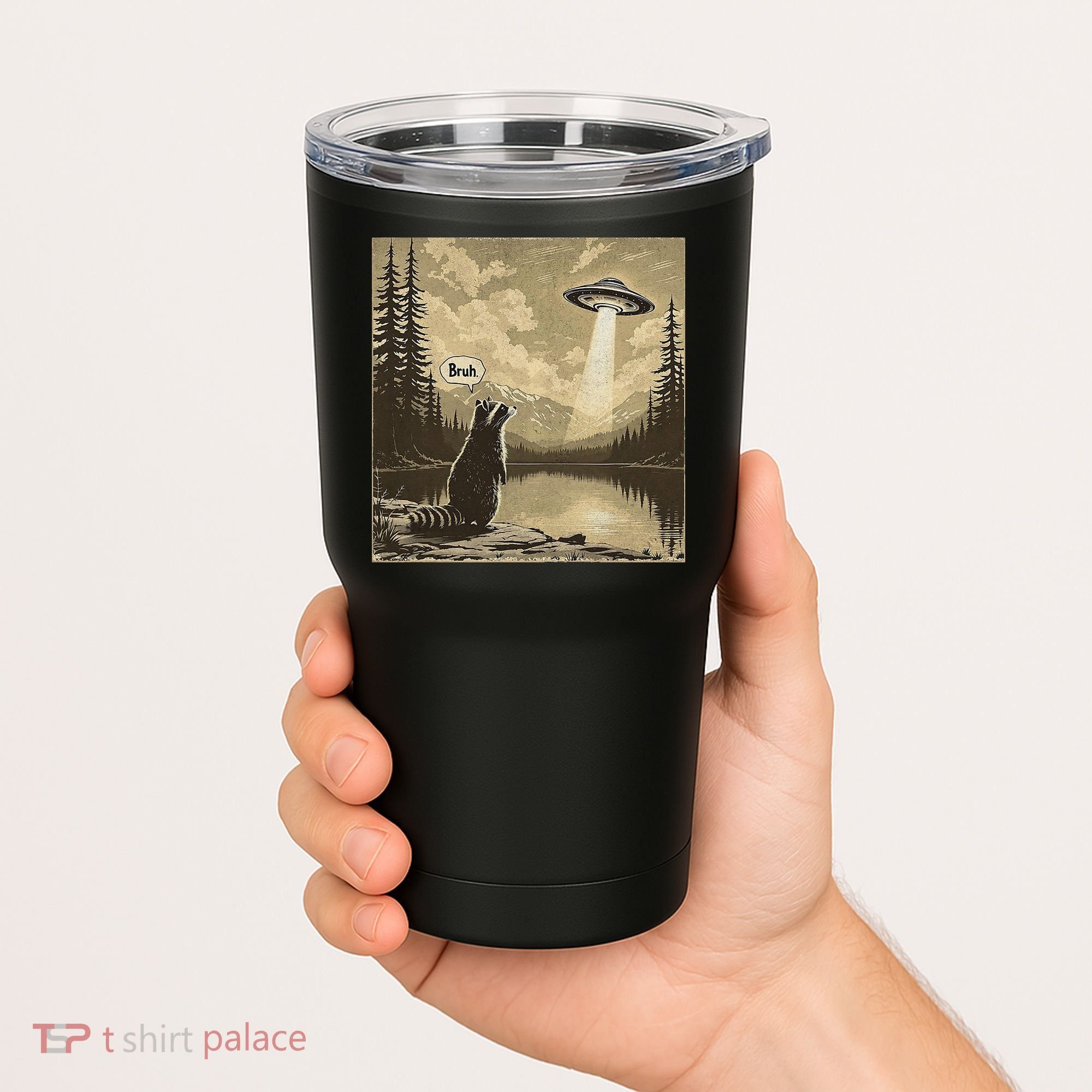 Funny Raccoon Sasquatch Alien UFO Monster Introvert Bruh Tumbler