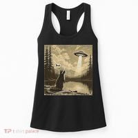 Funny Raccoon Sasquatch Alien UFO Monster Introvert Bruh Women's Tank Top thumb 0
