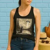 Funny Raccoon Sasquatch Alien UFO Monster Introvert Bruh Women's Tank Top thumb 2