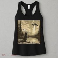 Funny Raccoon Sasquatch Alien UFO Monster Introvert Bruh Women's Tank Top thumb 3