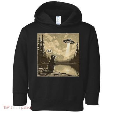 Funny Raccoon Sasquatch Alien UFO Monster Introvert Bruh Toddler Hoodie