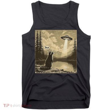 Funny Raccoon Sasquatch Alien UFO Monster Introvert Bruh Tank Top