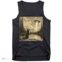 Funny Raccoon Sasquatch Alien UFO Monster Introvert Bruh Tank Top thumb 0