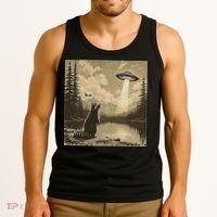 Funny Raccoon Sasquatch Alien UFO Monster Introvert Bruh Tank Top thumb 3