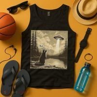 Funny Raccoon Sasquatch Alien UFO Monster Introvert Bruh Tank Top thumb 4