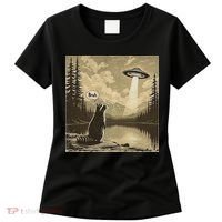 Funny Raccoon Sasquatch Alien UFO Monster Introvert Bruh Women's T-Shirt thumb 0