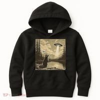 Funny Raccoon Sasquatch Alien UFO Monster Introvert Bruh Kids Hoodie thumb 0