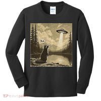 Funny Raccoon Sasquatch Alien UFO Monster Introvert Bruh Kids Long Sleeve Shirt thumb 0