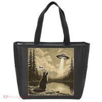 Funny Raccoon Sasquatch Alien UFO Monster Introvert Bruh Tote Bag thumb 0