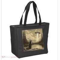 Funny Raccoon Sasquatch Alien UFO Monster Introvert Bruh Tote Bag thumb 2
