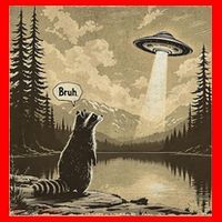 Funny Raccoon Sasquatch Alien UFO Monster Introvert Bruh Santa Hat thumb 1