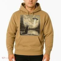 Funny Raccoon Sasquatch Alien UFO Monster Introvert Bruh Hoodie thumb 2