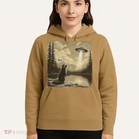 Funny Raccoon Sasquatch Alien UFO Monster Introvert Bruh Hoodie thumb 5