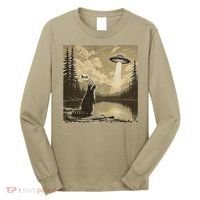 Funny Raccoon Sasquatch Alien UFO Monster Introvert Bruh Long Sleeve Shirt thumb 0
