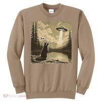 Funny Raccoon Sasquatch Alien UFO Monster Introvert Bruh Sweatshirt thumb 0