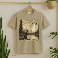 Funny Raccoon Sasquatch Alien UFO Monster Introvert Bruh T-Shirt thumb 2