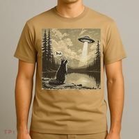 Funny Raccoon Sasquatch Alien UFO Monster Introvert Bruh T-Shirt thumb 3