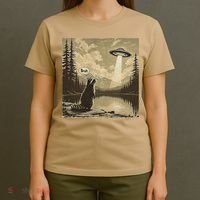 Funny Raccoon Sasquatch Alien UFO Monster Introvert Bruh T-Shirt thumb 4