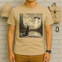 Funny Raccoon Sasquatch Alien UFO Monster Introvert Bruh T-Shirt thumb 6