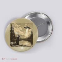 Funny Raccoon Sasquatch Alien UFO Monster Introvert Bruh Button thumb 0