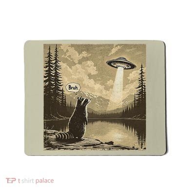 Funny Raccoon Sasquatch Alien UFO Monster Introvert Bruh Mousepad