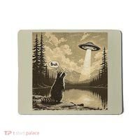 Funny Raccoon Sasquatch Alien UFO Monster Introvert Bruh Mousepad thumb 0
