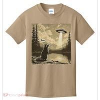 Funny Raccoon Sasquatch Alien UFO Monster Introvert Bruh Kids T-Shirt thumb 0