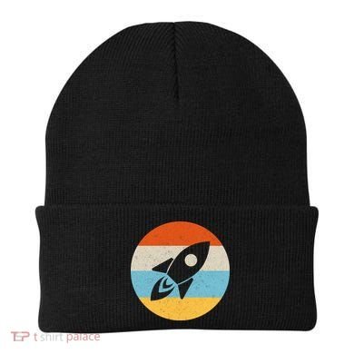 Funny Retro Sunset Spaceship Beanie
