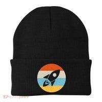 Funny Retro Sunset Spaceship Beanie thumb 0