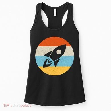 Funny Retro Sunset Spaceship Women's Tank Top