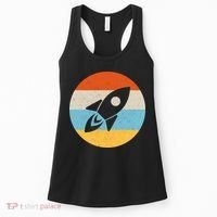 Funny Retro Sunset Spaceship Women's Tank Top thumb 0