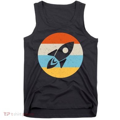 Funny Retro Sunset Spaceship Tank Top