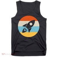 Funny Retro Sunset Spaceship Tank Top thumb 0