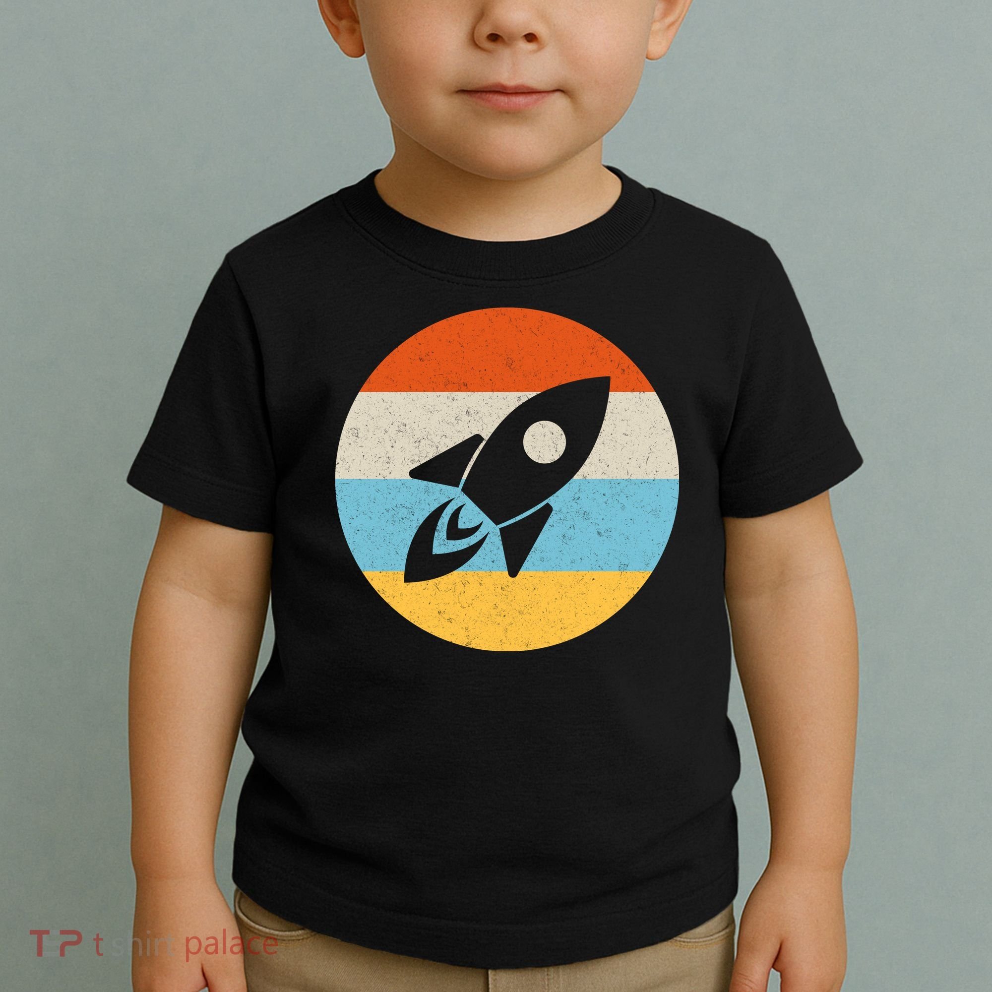 Funny Retro Sunset Spaceship Toddler T-Shirt