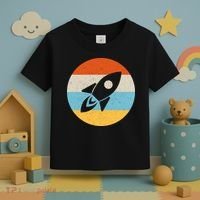 Funny Retro Sunset Spaceship Toddler T-Shirt thumb 3